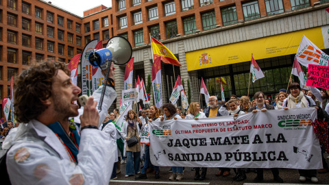 Manifestación de médicos convocada en Madrid.