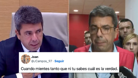 Críticas en las redes a Carlos Mazón. Críticas en las redes a Carlos Mazón.