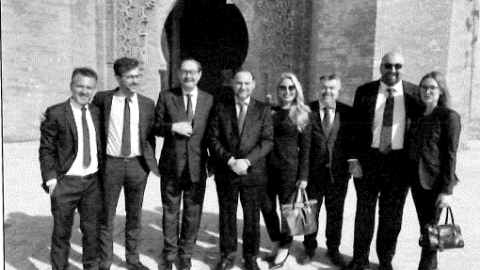 José Luis Ábalos, Santos Cerdán y Koldo García en el viaje oficial a Marruecos.