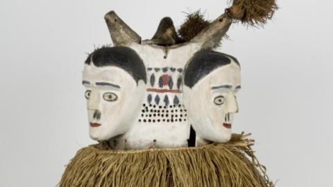 museo nacional antropologia Máscara de la cultura fang procedente de Guinea Ecuatorial.