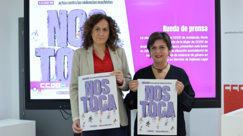 PososAnarquia_ViolenciaGenero La secretaria general de CCOO-A, Nuria López, y la secretaria de la Mujer, Yolanda Carrasco.