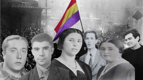 Collage de víctimas del franquismo.