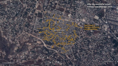 Demoliciones en el Campamento de refugiados de Jenin (Cisjordania) durante la Operación Muro de Hierro Demoliciones en el Campamento de refugiados de Jenin (Cisjordania) durante la Operación Muro de Hierro/ Human Rights Watch
