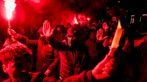Manifestación de la Falange Española en Madrid. Manifestación de la Falange Española en Madrid.