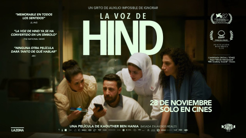 29 de enero de 2024. Los voluntarios de la Media Luna Roja reciben una llamada de emergencia. Una niña de 6 años está atrapada en un coche bajo fuego en Gaza, suplicando ser rescatada. Mientras intentan mantenerla en la línea, hacen todo lo posible por enviarle una ambulancia. Su nombre, Hind Rajab.

SOBRE LA PELÍCULA
La doblemente nominada al Oscar Kaouther Ben Hania dirige ‘La voz de Hind’, Gran Premio del Jurado en Venecia, Premio del Público en San Sebastián con un récord de nota histórica de 9,52, elegida por Túnez para representar al país en los Oscar.

Producida por Nadim Cheikhrouha (Four Daughters), James Wilson (La zona de interés) y Odessa Rae (Navalny), con los productores ejecutivos Brad Pitt, Joaquin Phoenix, Rooney Mara, Jonathan Glazer y Alfonso Cuarón, la película ha sido elegida por Túnez para representar al país en los Oscar. 

Distribuyen: LAZONA y Caramel FIlms.