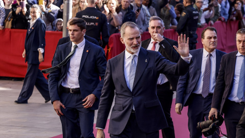 El rey Felipe VI durante una entrega de premios en València.