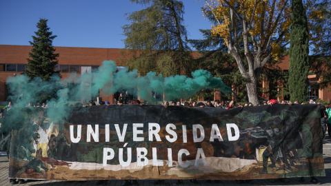 Pasacampus en la facultad de Agrónomos de la UPM con motivo de la huelga general por la universidad pública, en Madrid (España). Pasacampus en la facultad de Agrónomos de la UPM con motivo de la huelga general por la universidad pública, en Madrid (España).