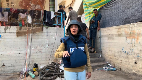 La periodista Youmna Elsayed quan estava a Gaza treballant per Al Jazeera.