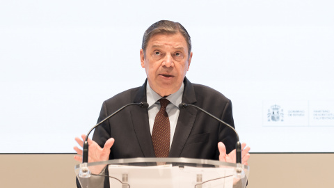 Ministro de agricultura, pesca y alimentacion, Luis Planas El ministro, Luis Planas, en l a rueda de prensa tras la detección de seis casos de peste porcina africana el 29 de noviembre.29/11/2025