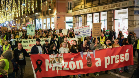 Manifestación bajo el lema 'Mazón a presò', a 29 de noviembre de 2025, en València (España).