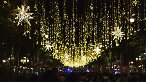 Espectacle d'encesa de llums de Nadal a Barcelona