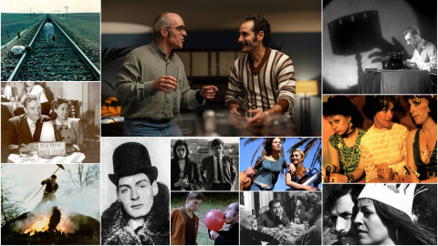 Algunas de las mejores óperas primas del cine español- De arriba a abajo y de izquierda a derecha, 'El espíritu de la colmena', 'Esa pareja feliz',  'Tasio', 'Golpes', 'Cravan vs Cravan', 'Nueve cartas a Berta', 'Habla mudita', 'Hola, estás sola', 'El pisito', 'Vida en sombras', 'Pepi, Luci, Bom y otras chicas del montón', 'Margarita y el lobo'.