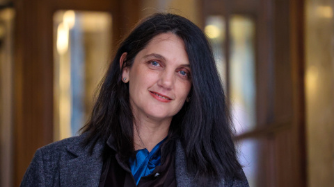 La secretaria de Organización del PSOE de Madrid, en otro momento antes de la entrevista. La secretaria de Organización del PSOE de Madrid, en otro momento antes de la entrevista.