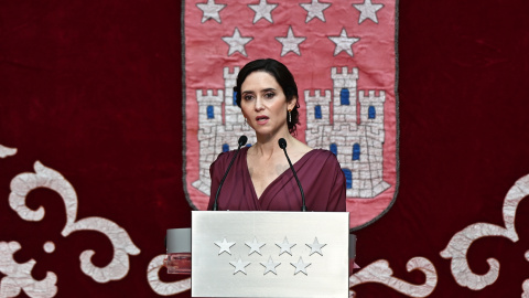 La presidenta de la Comunidad de Madrid, Isabel Díaz Ayuso, interviene en el acto del Día de la Constitución La presidenta de la Comunidad de Madrid, Isabel Díaz Ayuso, interviene en el acto del Día de la Constitución.
