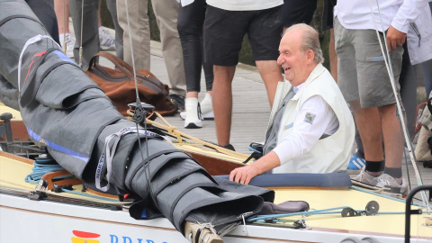 El exrey Juan Carlos en 2022 en su yate en Sanxenxo (Pontevedra), en su primer viaje de regreso a España desde Abu Dabi