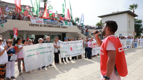 Imagen de archivo de una protesta sanitaria en Sevilla. Imagen de archivo de una protesta sanitaria en Sevilla.