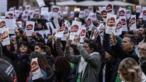 Foto de archivo de una manifestación convocada por la Plataforma per l'Ensenyament.