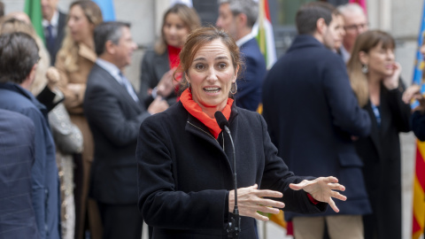 Mónica García, durante el acto institucional por el Día de la Constitución.