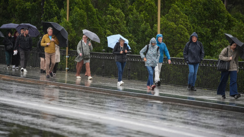 Imagen de Sevilla durante una jornada de lluvia torrencial.