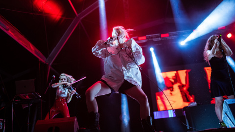 El grupo Pussy Riot durante su concierto en Barcelona, en una foto de archivo. El grupo Pussy Riot durante su concierto en Barcelona, en una foto de archivo.