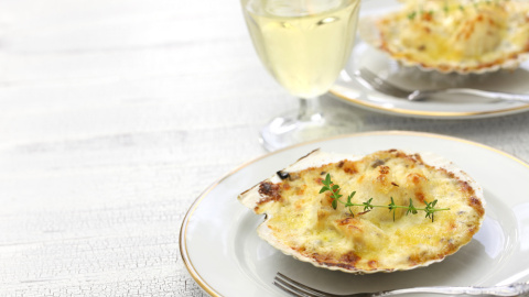 Receta de 'Coquilles saint jacques'.