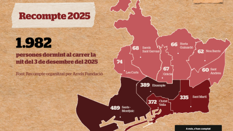 Gràfic del darrer recompte d'Arrels Fundació.