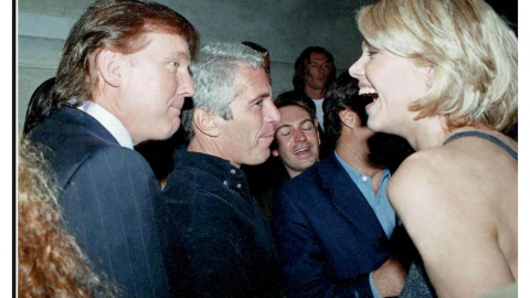 Imagen del presidente de EEUU, Donald Trump, junto al pederasta Jeffrey Epstein.