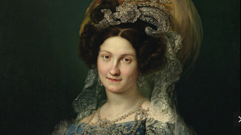 María Cristina de Borbón-Dos Sicilias retratada por Vicente López.