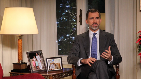 Felipe VI, en su primer mensaje de navidad en la nochebuena de 2014.
