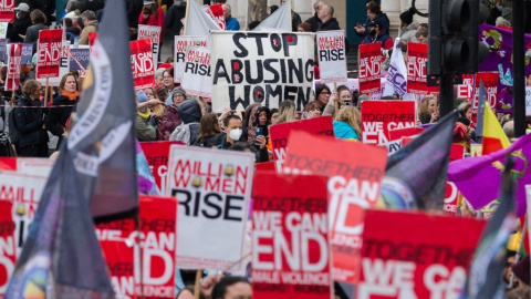 Foto de archivo de una manifestación contra la violencia machista.