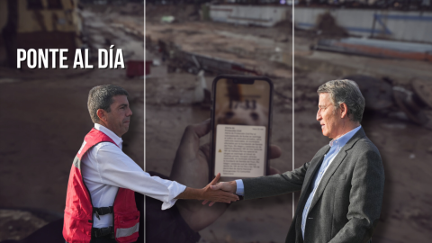 El expresident de la Generalitat, Carlos Mazón, y el presidente del Partido Popular, Alberto Núñez Feijóo, en los días posteriores a la DANA.