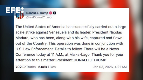 Trump confirma ataque "a gran escala" contra Venezuela y Maduro