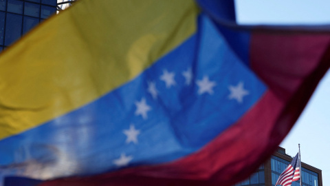 La bandera venezolana Imagen de una bandera venezolana.