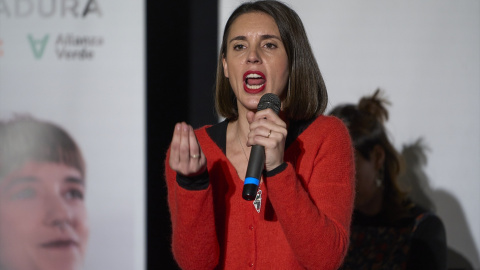 Irene Montero Imagen de archivo de la secretaria política de Podemos, Irene Montero, en un acto de campaña en Badajoz.