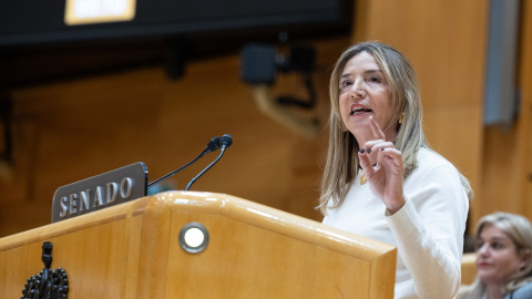 Alicia García Imagen de archivo de la portavoz del PP en el Senado, Alicia García, en una intervención durante una sesión de control al Gobierno, en el Senado.