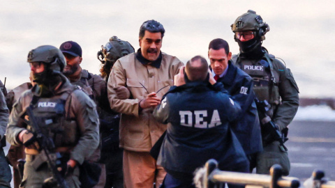 El presidente de Venezuela, Nicolás Maduro, en el traslado al juzgado de Manhattan.