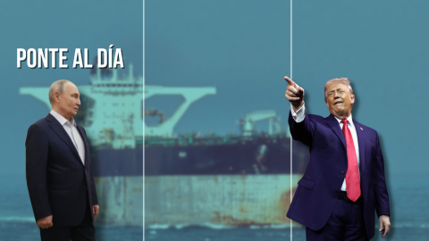 Fotomontaje con imágenes de Vladímir Putin y Donald Trump.