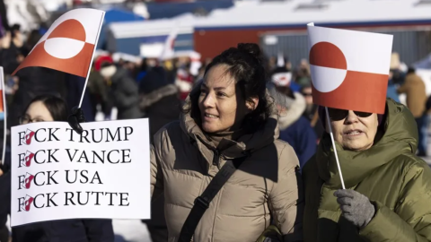 Manifestación en Groenlandia contra el plan de Trump de anexionar la isla, hace ahora un año.