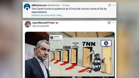 Las redes bromean con la audiencia del programa de Toni Cantó en À Punt. Las redes bromean con la audiencia del programa de Toni Cantó en À Punt.