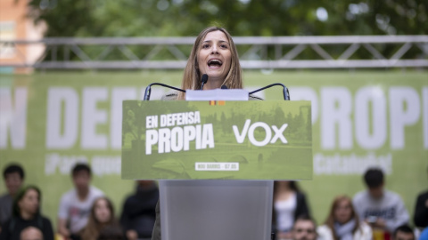Júlia Calvet, en un míting de Vox a Barcelona.