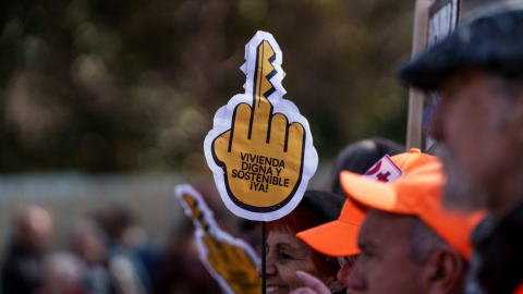 Fotografía de una manifestación por una vivienda digna el pasado febrero en Madrid.
