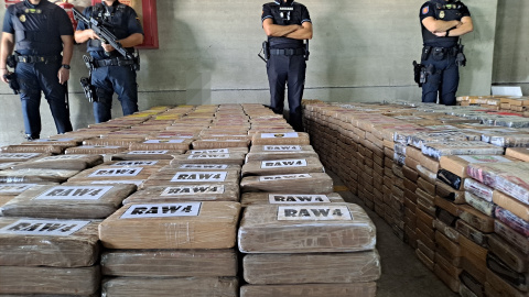 Paquetes de cocaína intervenidos en Algeciras, en 2023.