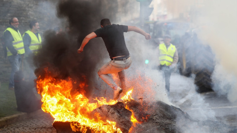Protesta contra el acuerdo UE-Mercosur en Galicia, a 14 de enero de 2026.