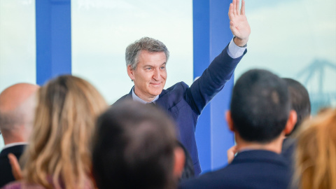 El presidente del Partido Popular, Alberto Núñez Feijóo, durante un acto en Barcelona.