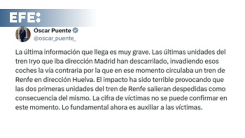 Puente: vagones del tren Iryo impactaron contra dos del de Renfe, que salieron despedidos