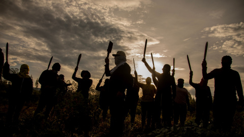 Protesta indígena contra la contaminación en Colombia.