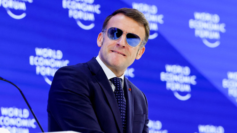 El presidente de Francia, Emmanuel Macron, en el Foro de Davos.