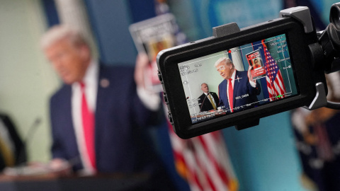 El presidente de EEUU, Donald Trump, durante una rueda de prensa celebrada en Washington.
