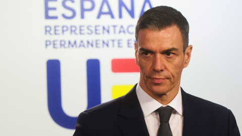 El presidente del Gobierno, Pedro Sánches, durante la rueda de prensa tras la reunión de líderes de la Unión Europea El presidente del Gobierno, Pedro Sánches, durante la rueda de prensa tras la reunión de líderes de la Unión Europea.