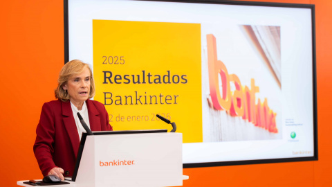La consejera delegada de Bankinter, Gloria Ortiz, en la presentación de resultados del banco de 2025.